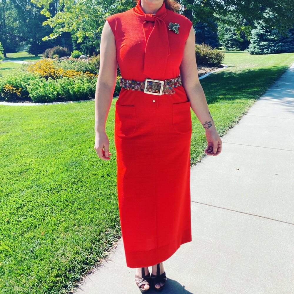 Poppy red vintage dress